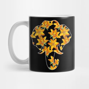 Elephant Lily Flower Pattern Mug